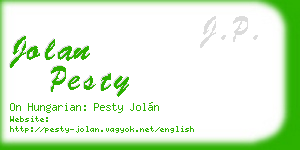 jolan pesty business card